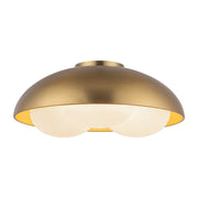 Kuzco Robyn 16" Socket Flush Mount, Gold/Opal Glass/Steel Shade - FM495316BGOP