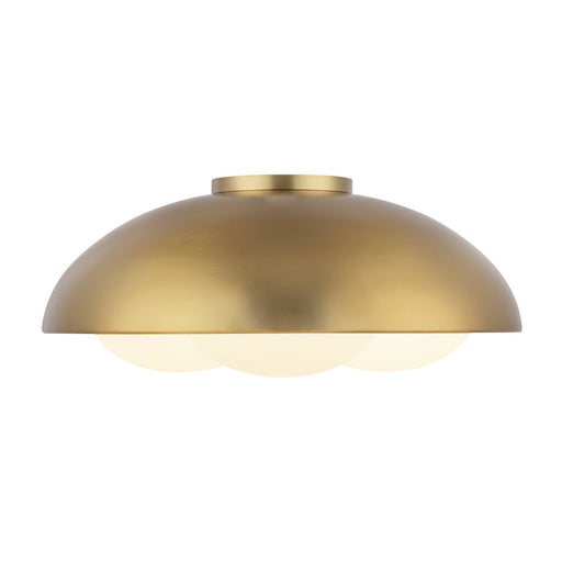 Kuzco Robyn 16" Socket Flush Mount, Gold/Opal Glass/Steel Shade