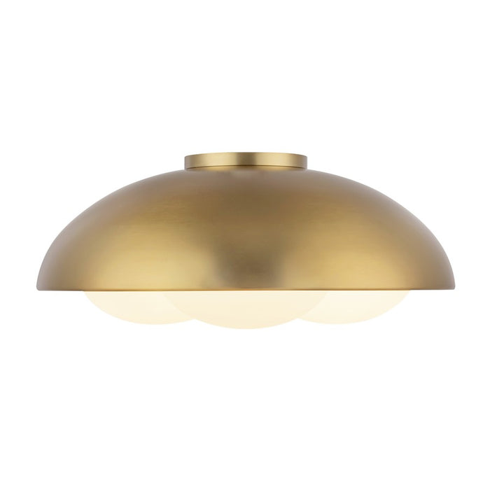 Kuzco Robyn 16" Socket Flush Mount, Gold/Opal Glass/Steel Shade
