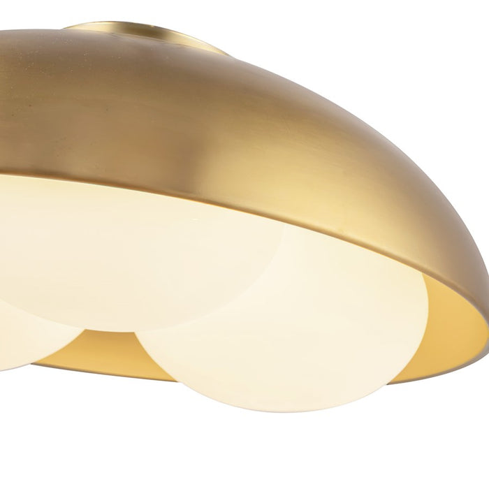 Kuzco Robyn 16" Socket Flush Mount, Gold/Opal Glass/Steel Shade