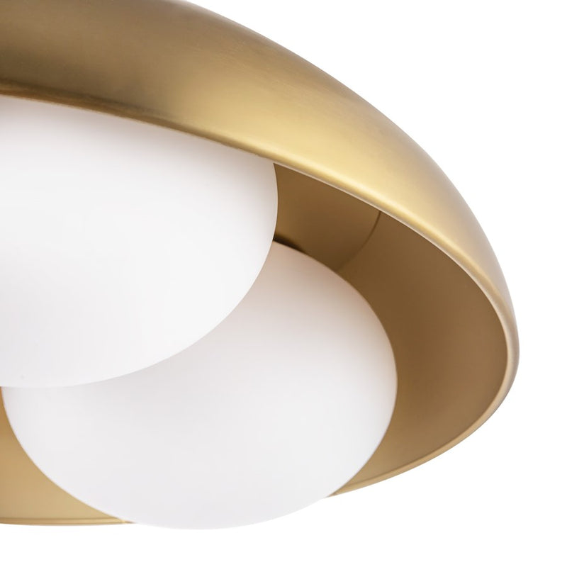 Kuzco Robyn 16" Socket Flush Mount, Gold/Opal Glass/Steel Shade