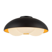Kuzco Robyn 16" Socket Flush Mount, Black/Opal Glass/Steel Shade - FM495316MBOP