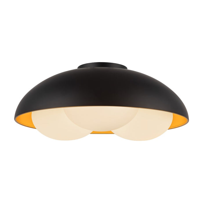 Kuzco Robyn 16" Socket Flush Mount, Black/Opal Glass/Steel Shade - FM495316MBOP