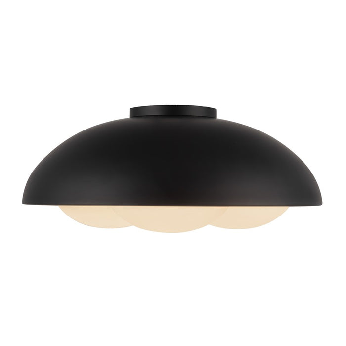 Kuzco Robyn 16" Socket Flush Mount, Black/Opal Glass/Steel Shade