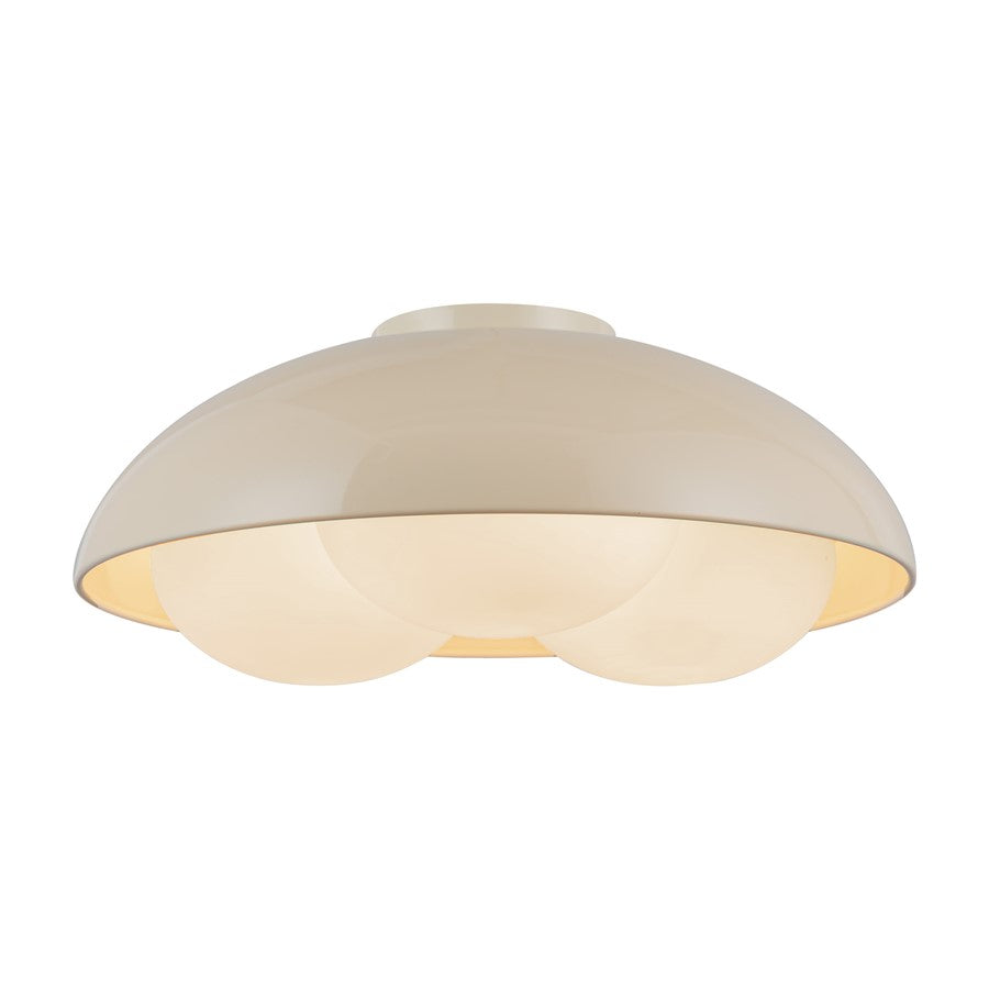 Kuzco Robyn 16" Socket Flush Mount, Pearl White/Opal Glass/Steel - FM495316PWOP
