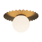 Kuzco Alora Mood Plume 12in 1-Light Flush Mount | Brushed Gold and Opal Matte Glass | Bedroom & Hallway | 6.62 x 11.88 in | Model FM501212BGOP