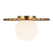 Kuzco Alora Mood Plume 12in 1-Light Flush Mount | Brushed Gold and Opal Matte Glass | Bedroom & Hallway | 6.62 x 11.88 in | Model FM501212BGOP