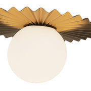 Kuzco Alora Mood Plume 12in 1-Light Flush Mount | Brushed Gold and Opal Matte Glass | Bedroom & Hallway | 6.62 x 11.88 in | Model FM501212BGOP