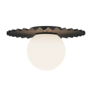 Kuzco Plume 12in 1-Light Flush Mount | Modern Matte Black and Opal Glass | Bedroom & Hallway Ceiling Light | 6.62 x 11.88 in | Model FM501212MBOP