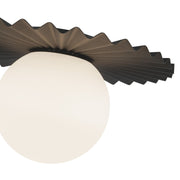 Kuzco Plume 12in 1-Light Flush Mount | Modern Matte Black and Opal Glass | Bedroom & Hallway Ceiling Light | 6.62 x 11.88 in | Model FM501212MBOP