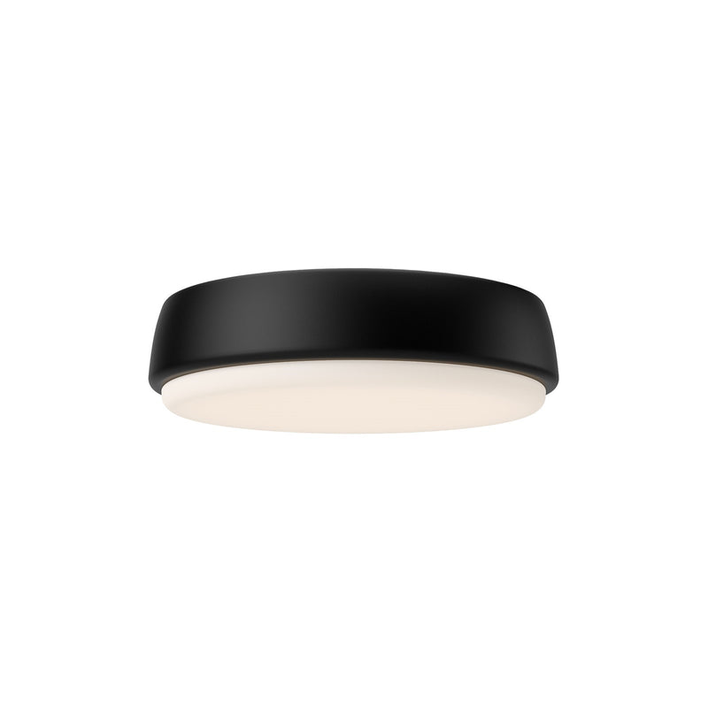 Alora Mood Laval 9in 1-Light LED Flush Mount | Modern Matte Black Steel and Frosted Acrylic | Hallway & Bedroom Ceiling Light | Model FM503509MB