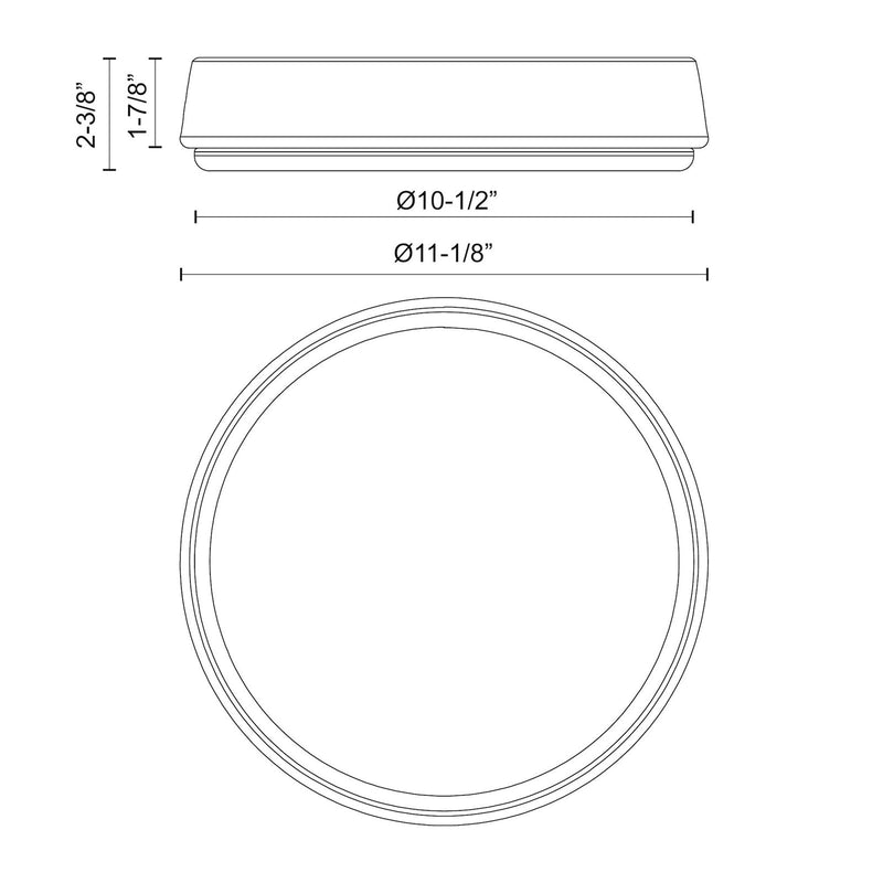 Kuzco Laval 11in LED Flush Mount | Matte Black and Frosted Acrylic | Bedroom & Hallway Ceiling Light | 2040lm 5CCT Selectable | Model FM503611MB-5CCT