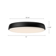 Kuzco Laval 15in LED Flush Mount | Minimalist Brushed Nickel and Frosted Acrylic | Bedroom & Hallway Ceiling Light | Model FM503715BN-5CCT