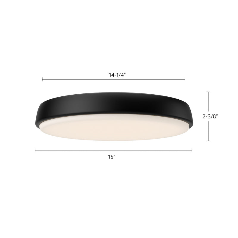 Kuzco Laval 15in LED Flush Mount | Minimalist Brushed Nickel and Frosted Acrylic | Bedroom & Hallway Ceiling Light | Model FM503715BN-5CCT