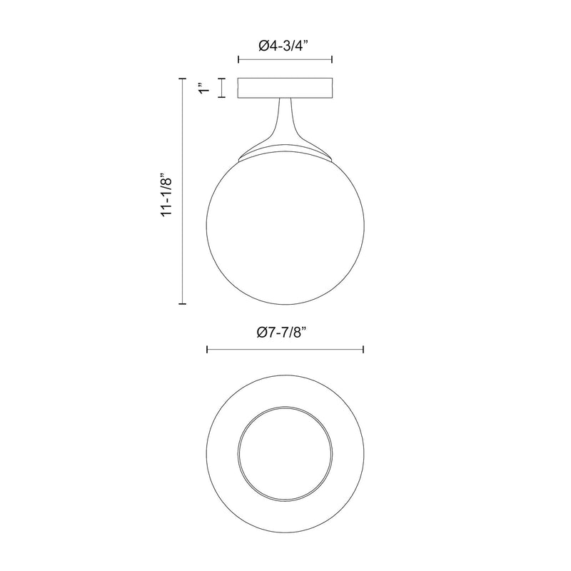 Alora Mood Nouveau 8in 1-Light Flush Mount | Art Nouveau Matte Black and Opal Glass | Bedroom & Hallway Ceiling Light | 40W E26 | Model FM505108MBOP