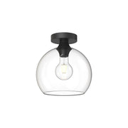 Kuzco Castilla 10in 1-Light Flush Mount | Classic Chic Clear Glass and Matte Black | Entryway & Hallway Ceiling Light | Model FM506210MBCL