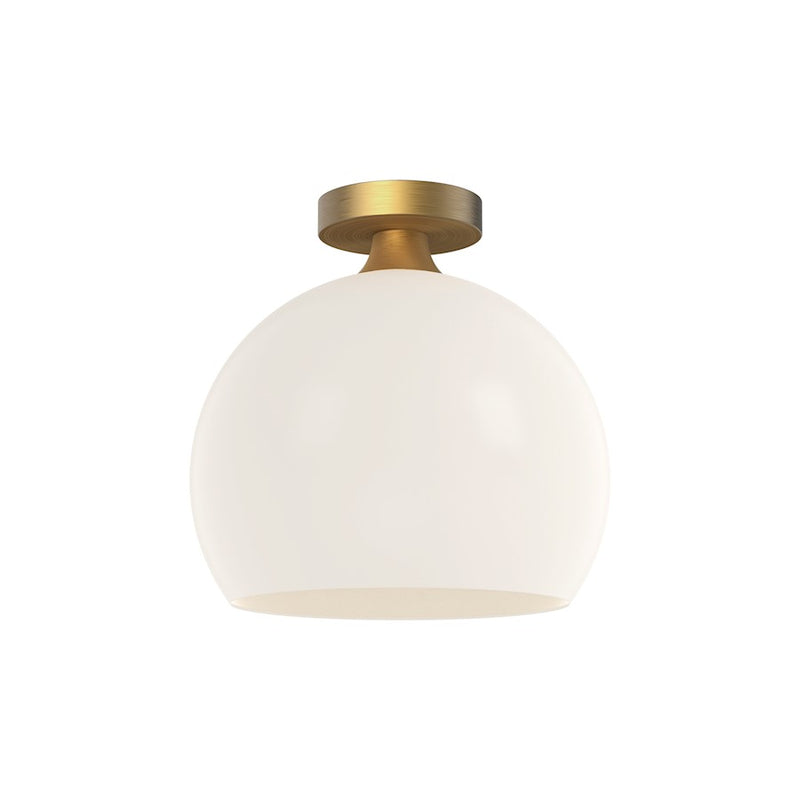 Kuzco Castilla 12in 1-Light Flush Mount | Aged Gold and Opal Matte Glass | Entryway & Hallway | 11.88 x 11.88 x 11.62 in | Model FM506312AGOP