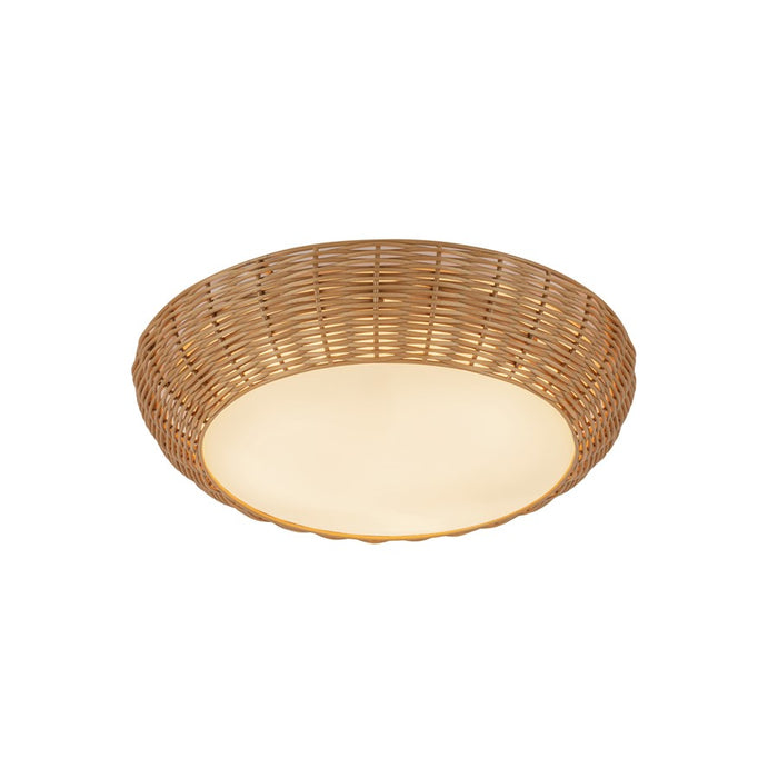 Kuzco Merida 14" Socket Flush Mount, Rattan/Rattan Shade