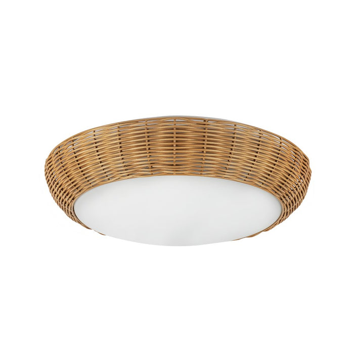 Kuzco Merida 17" Socket Flush Mount, Rattan/Rattan Shade