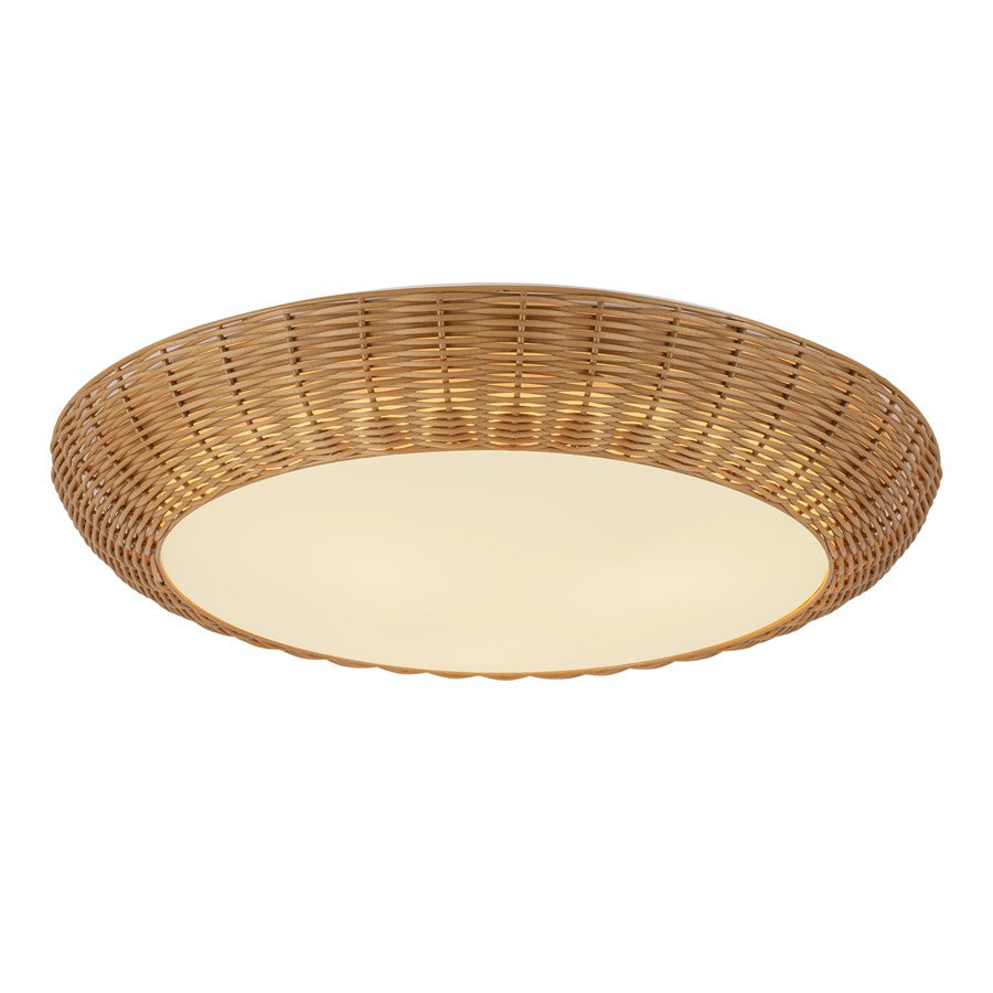 Kuzco Merida 21" Socket Flush Mount, Rattan/Rattan Shade - FM511421RA