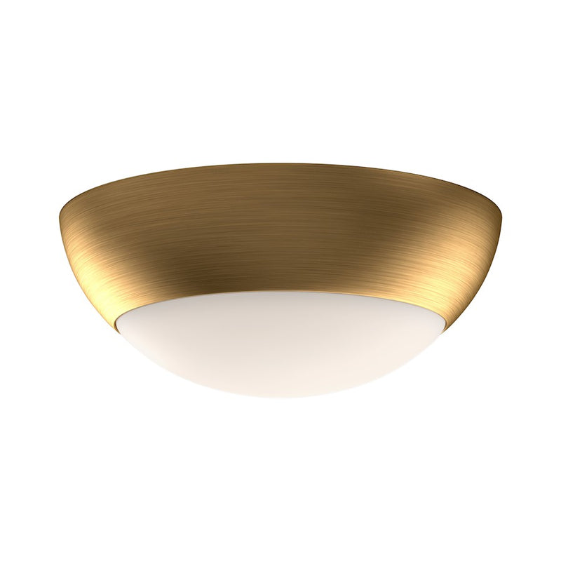 Kuzco Rubio 2-Light 12in Flush Mount | Mid-Century Aged Gold and Opal Matte Glass | Bedroom & Hallway Ceiling Light | Model FM522211AGOP