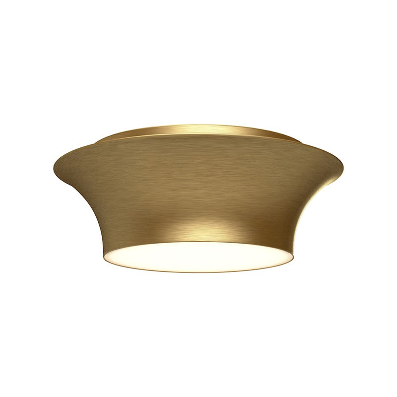 Alora Mood Emiko 12in 2-Light Flush Mount | Wabi-Sabi Brushed Gold Metal and Frosted Glass | Bedroom & Hallway | 13 x 4.88 in | Model FM523013BG