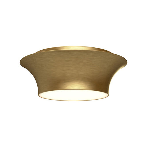 Alora Mood Emiko 12in 2-Light Flush Mount | Wabi-Sabi Brushed Gold Metal and Frosted Glass | Bedroom & Hallway | 13 x 4.88 in | Model FM523013BG