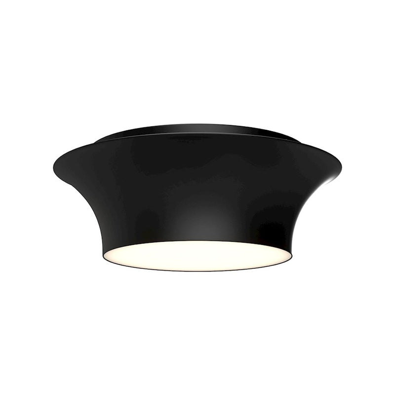 Kuzco Emiko 13in 2-Light Flush Mount | Japanese-Inspired Matte Black Metal and Frosted Glass | Dry Rated Bedroom & Hallway Ceiling | Model FM523013MB