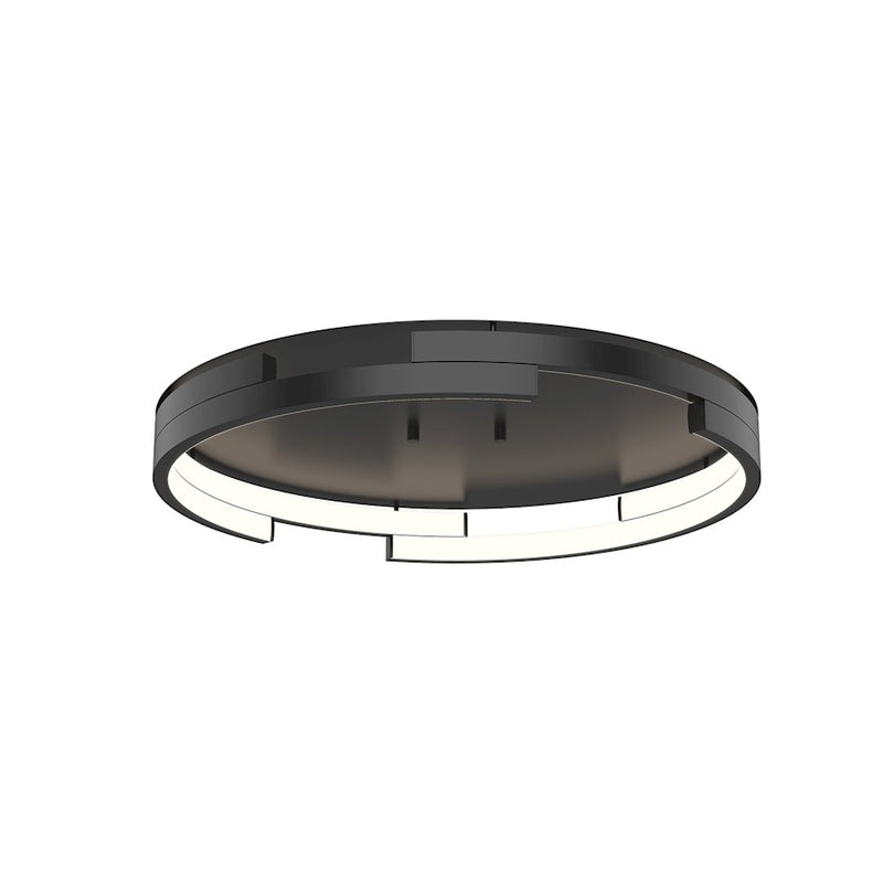 Kuzco Anello Minor 19in LED Flush Mount | Modern Black and Frosted Acrylic Diffuser | Bedroom & Hallway Ceiling Light | 3910lm | Model FM52719-BK