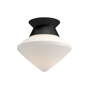Kuzco Nora 8in 1-Light Flush Mount | Modern Matte Black and Opal Glass | Hallway & Bedroom | 7.5 x 8 in | Model FM537508MBOP