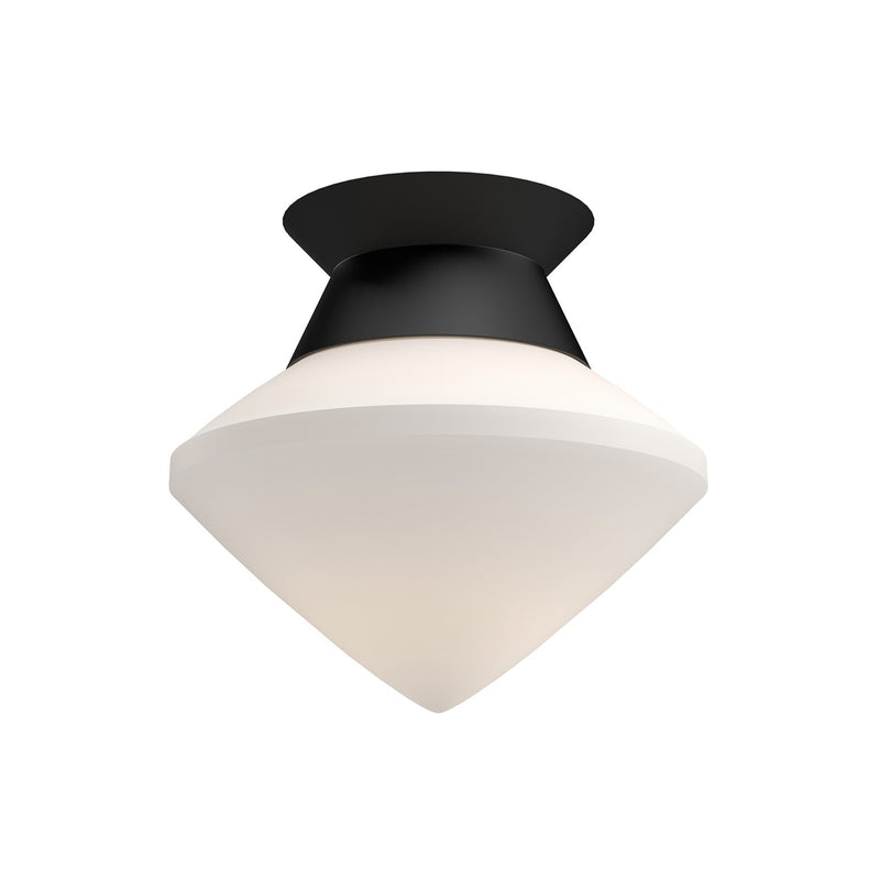 Kuzco Nora 8in 1-Light Flush Mount | Modern Matte Black and Opal Glass | Hallway & Bedroom | 7.5 x 8 in | Model FM537508MBOP
