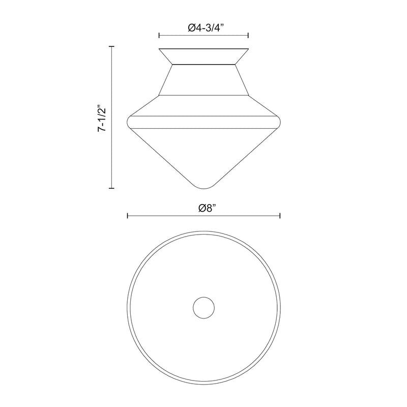 Kuzco Nora 8in 1-Light Flush Mount | Modern Matte Black and Opal Glass | Hallway & Bedroom | 7.5 x 8 in | Model FM537508MBOP