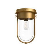 Kuzco Cyrus 8in 1-Light Flush Mount | Vintage Aged Gold and Clear Glass | Entryway & Hallway | 7.5 x 11.5 in | Model FM539008AGCL