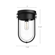 Kuzco Cyrus 8in 1-Light Flush Mount | Vintage Aged Gold and Clear Glass | Entryway & Hallway | 7.5 x 11.5 in | Model FM539008AGCL