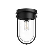 Kuzco Cyrus 8in 1-Light Flush Mount | Matte Black and Clear Glass | Hallway & Entryway | 11.5 x 7.5 in | Model FM539008MBCL