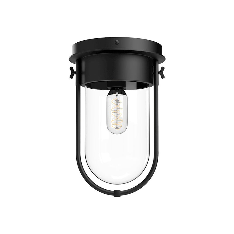 Kuzco Cyrus 8in 1-Light Flush Mount | Matte Black and Clear Glass | Hallway & Entryway | 11.5 x 7.5 in | Model FM539008MBCL