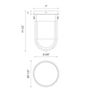 Kuzco Cyrus 8in 1-Light Flush Mount | Matte Black and Clear Glass | Hallway & Entryway | 11.5 x 7.5 in | Model FM539008MBCL