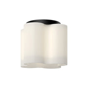 Kuzco Clover 9in 1-Light Flush Mount | Modern Black Cast Aluminum and Opal Glass | Kitchen & Bathroom Ceiling Light | 1360lm | Model FM54809-BK-OP