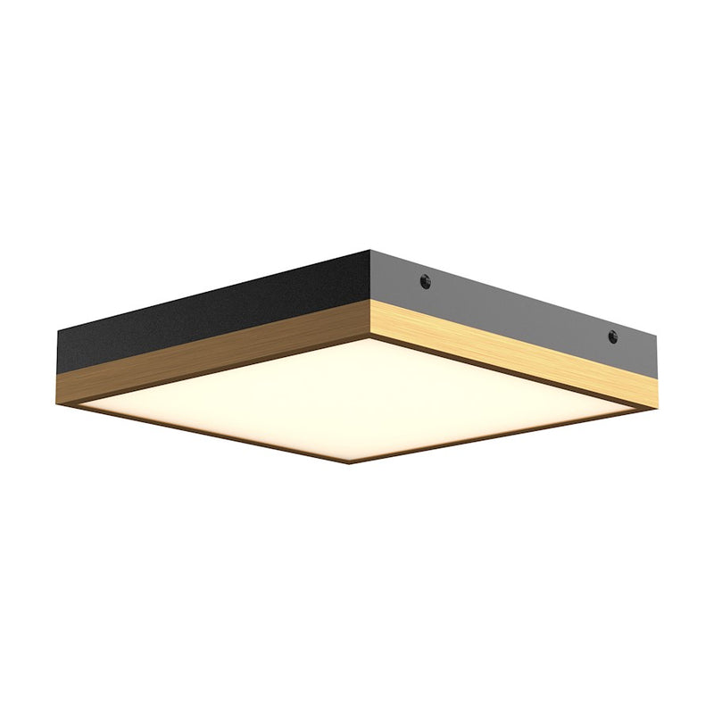 Kuzco Sydney 11in LED Flush Mount | Modern Aged Gold and Matte Black Steel with Frosted Glass | Bedroom & Living Room | Model FM553211AGMB