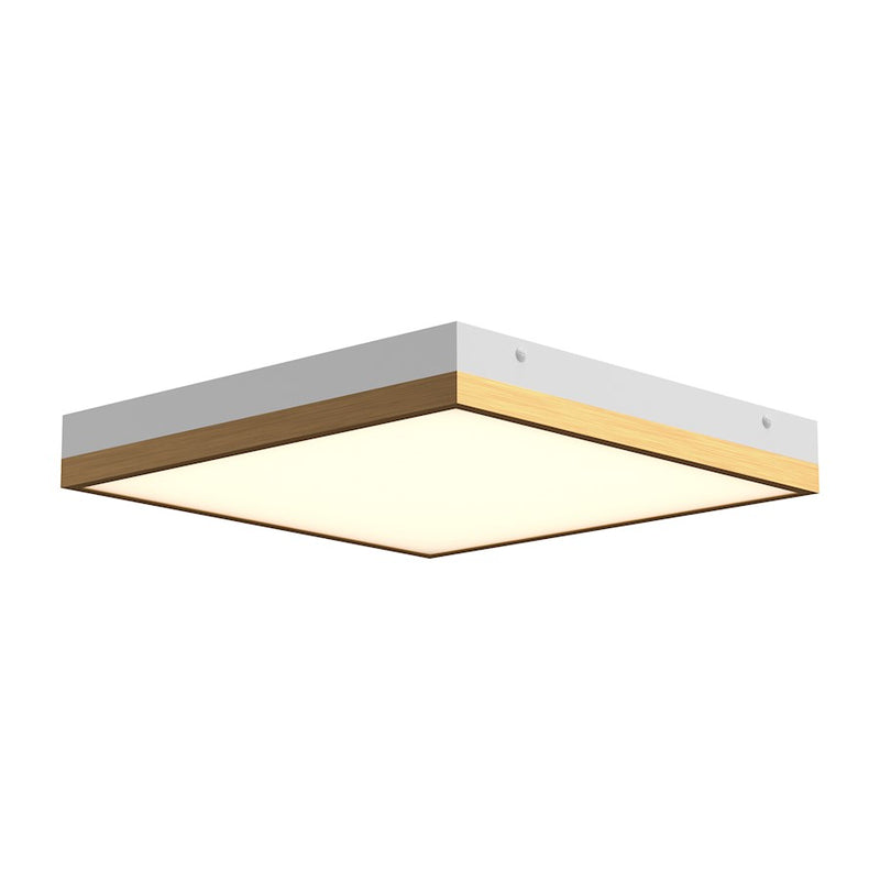 Kuzco Sydney 14in LED Flush Mount | Aged Gold/White and Frosted Glass | Bedroom & Hallway Ceiling Light | 2800lm 3000K Dimmable | Model FM553214AGWH