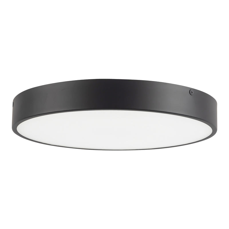 Kuzco Adelaide 15in LED Flush Mount | Matte Black Steel and Frosted Glass | Bedroom & Living Room | 3765 Lumens, 5CCT | Model FM554015MB-5CCT