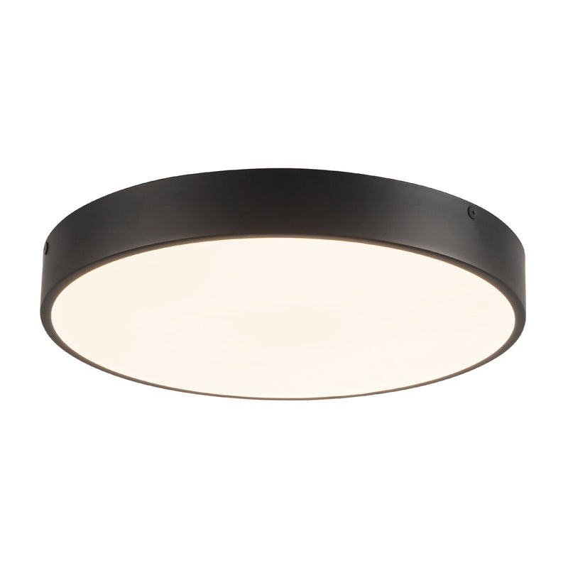 Kuzco Adelaide 15in LED Flush Mount | Matte Black Steel and Frosted Glass | Bedroom & Living Room | 3765 Lumens, 5CCT | Model FM554015MB-5CCT