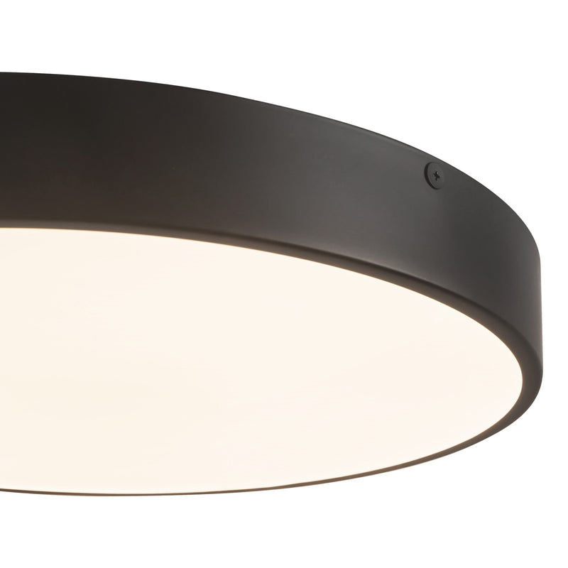 Kuzco Adelaide 15in LED Flush Mount | Matte Black Steel and Frosted Glass | Bedroom & Living Room | 3765 Lumens, 5CCT | Model FM554015MB-5CCT