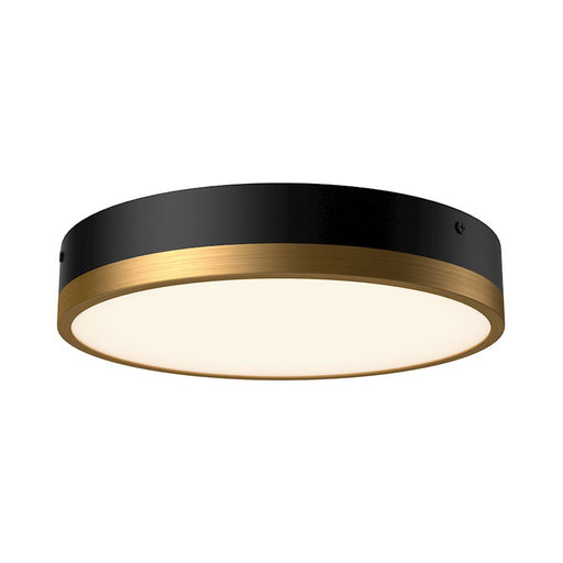 Alora Mood Adelaide 11in LED Flush Mount | Modern Aged Gold and Matte Black Metal with Frosted Glass | Bedroom & Hallway Ceiling | Model FM554211AGMB