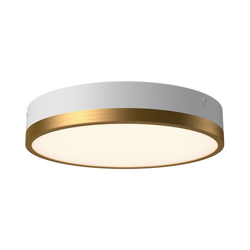 Kuzco Adelaide 11in LED Flush Mount | Aged Gold and White Frosted Glass | Bedroom & Living Room Ceiling Light | 2040lm, 5CCT | Model FM554211AGWH