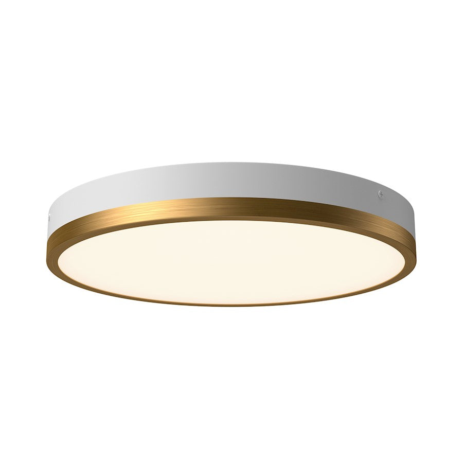 Alora Mood Adelaide 15" Flush Mount, Aged Gold/White/Frosted - FM554215AGWH-5CCT