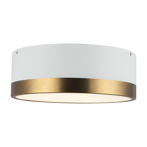 Alora Mood Brisbane 12in 2-Light Flush Mount | Traditional Aged Gold/White and Frosted Glass | Bedroom & Hallway | 12 x 4.12 in | Model FM556212AGWH