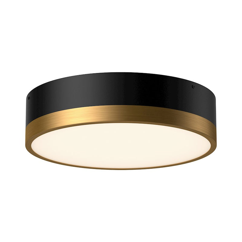 Kuzco Brisbane 16in 3-Light Flush Mount | Aged Gold and Matte Black Steel with Frosted Glass | Entryway & Hallway Ceiling Light | Model FM556216AGMB