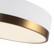 Alora Mood Brisbane 16in 3-Light Flush Mount | Modern Aged Gold/White Metal and Frosted Glass | Bedroom & Hallway Ceiling Light | Model FM556216AGWH