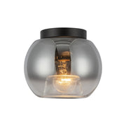 Kuzco Samar 8in 1-Light Flush Mount | Black Steel and Smoked/Copper Glass | Entryway & Hallway | 6 x 7.5 in | Model FM57508-BK-SM